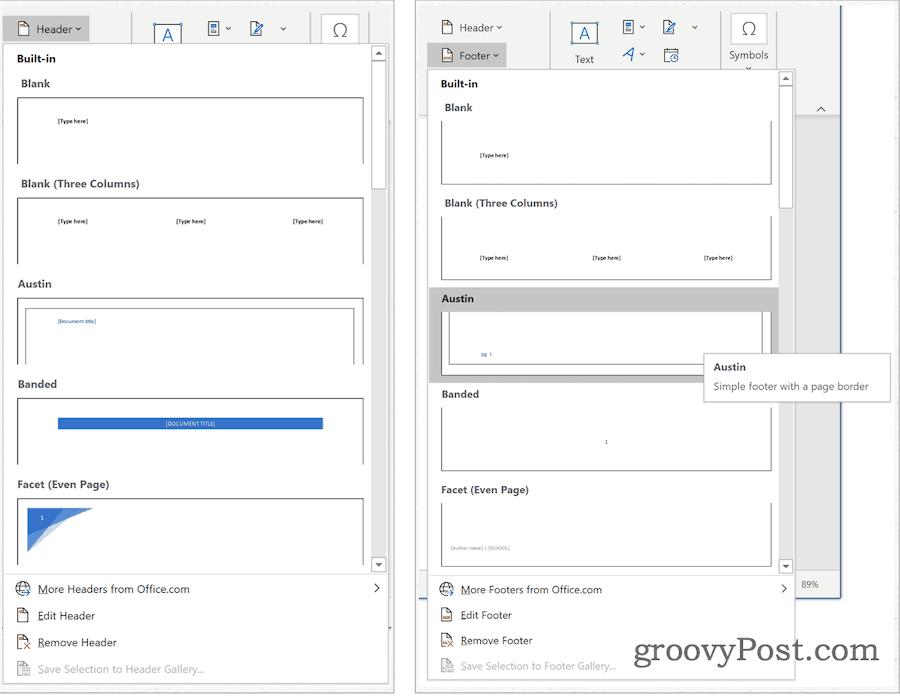 Blocuri de construcții Microsoft Word