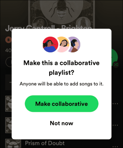 verificați faceți colaborare adăugați prieteni la spotify