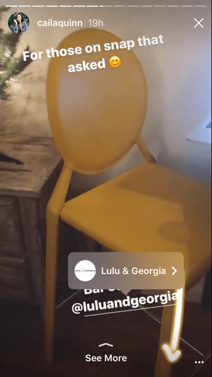 Caila Quinn își folosește statutul de influencer pentru a promova Lulu și Georgia în povestea ei de pe Instagram.