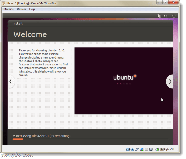 instalare ubuntu pagina de bun venit