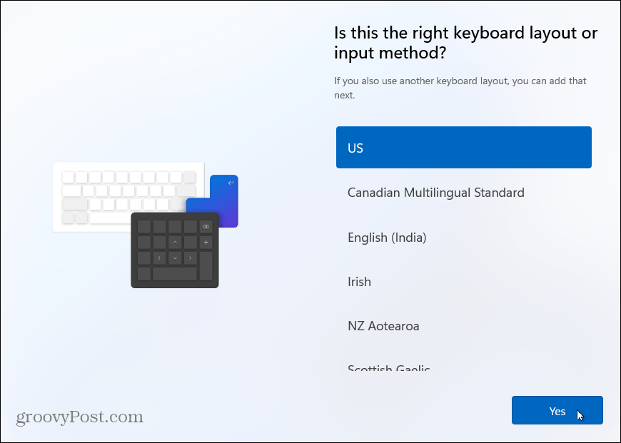 Aspectul tastaturii instalează Windows 11