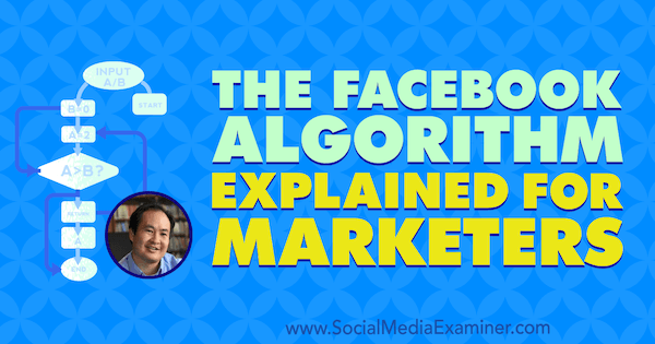 Algoritmul Facebook explicat pentru specialiștii în marketing care prezintă informații de la Dennis Yu pe podcastul de socializare marketing.