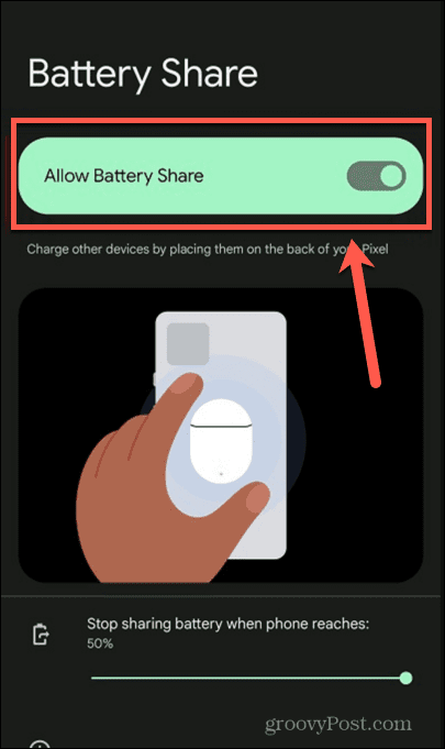 permite partajarea bateriei