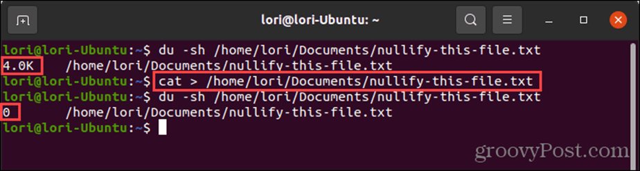 Redirecționați către devnull folosind comanda cat în Linux
