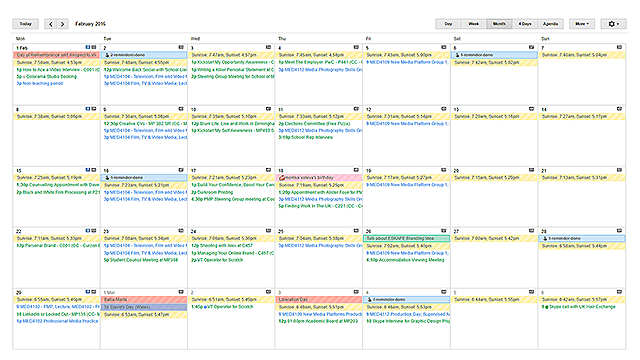 google calendar ical evenimente programate calendare organizate student student ordonat