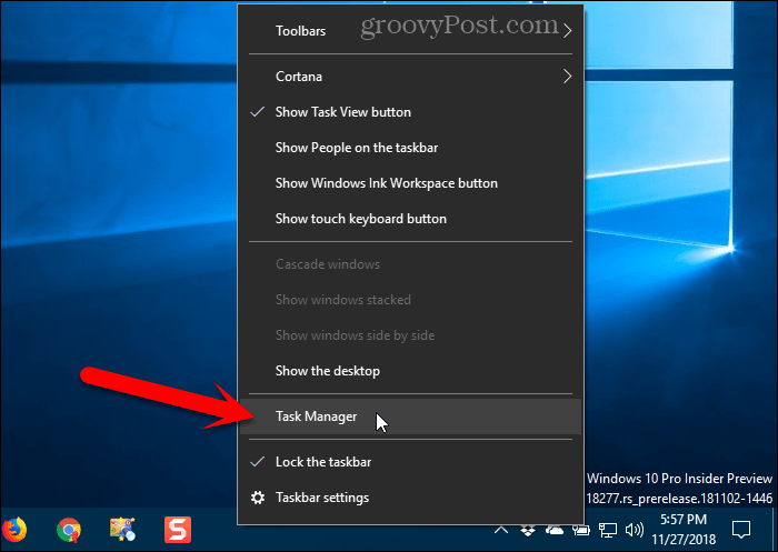 Deschideți Task Manager în Windows 10