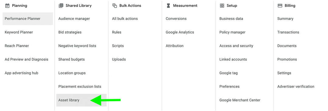 how-to-create-vertical-video-ads-using-google-ads-asset-library-templates-where-to-find-tools-settings-shared-submeniu-example-1