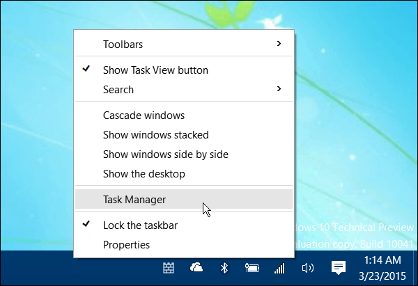 Deschideți Windows 10 Manager de activități