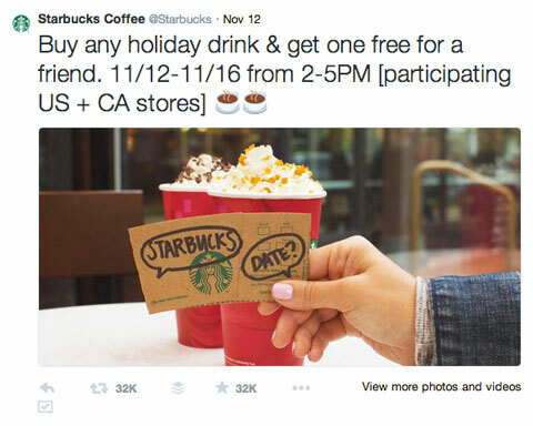Starbucks cumpără unul primesc un tweet
