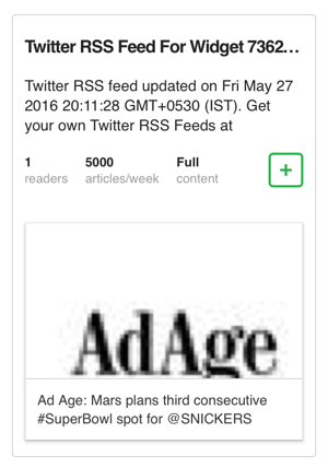 adăugați feed RSS rss widget la feedly