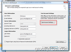 Testați GMAIL IMAP Setările contului în Outlook 2007