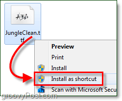 instalați un font Windows 7 ca o comandă rapidă