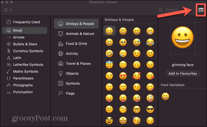 pictograma pentru vizualizatorul de emoji mac