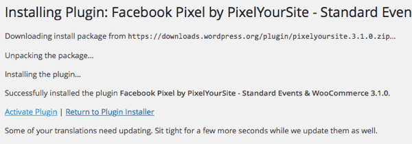 Instalați și activați pluginul PixelYourSite.