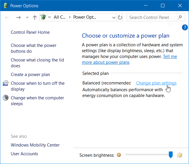 2 Modificați setările planului