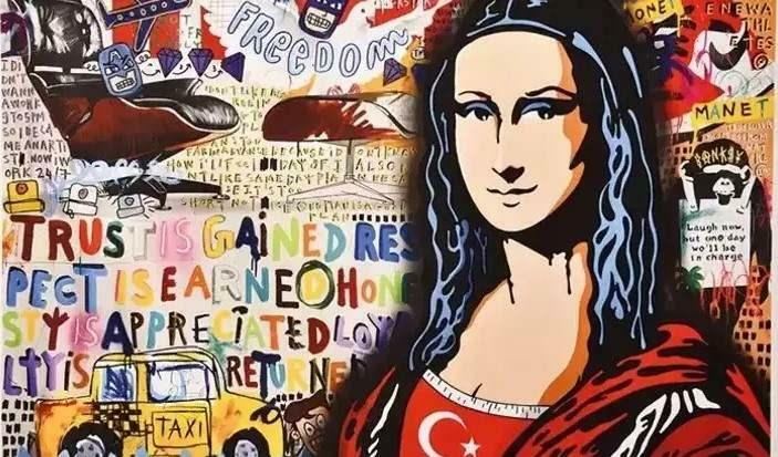 Mona Lisa cu steag turcesc