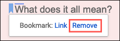 Eliminați un marcaj din Google Docs