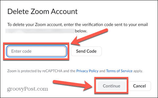 zoom introduce codul