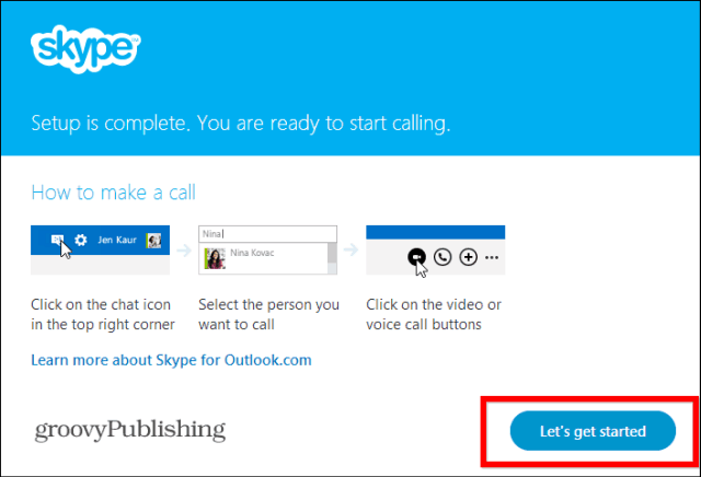 Plugin-ul instalat Skype HD Outlook începe