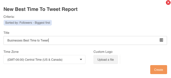 Generați un raport Best Time to Tweet în Audiense.