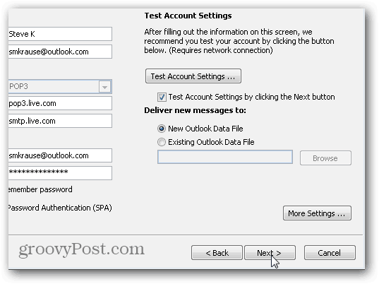 Setări IMAP Outlook 2010 SMTP POP3 - 08