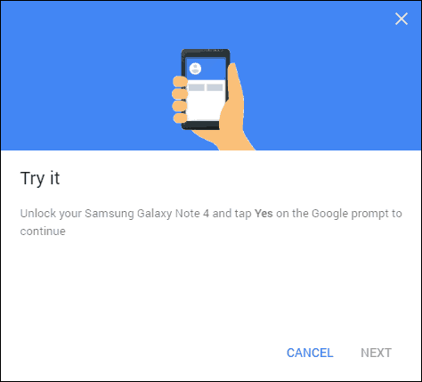 Încercați verificarea Google în doi pași
