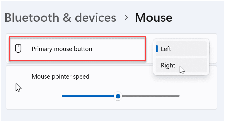 Faceți mouse-ul stângaci în Windows