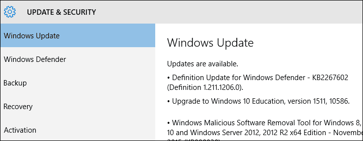 Forțați actualizarea Windows 10 pentru a livra actualizarea din noiembrie