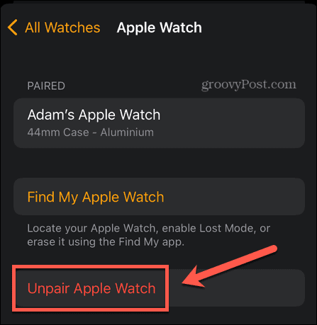 Apple Watch deconectare