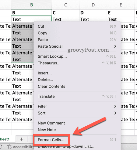 Deschideți Formatul celule în Excel