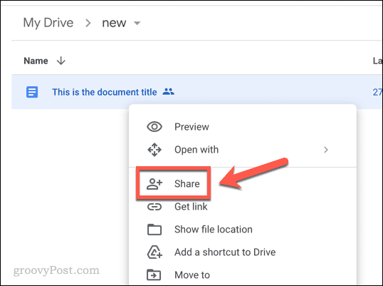 Partajați un fișier Google Drive