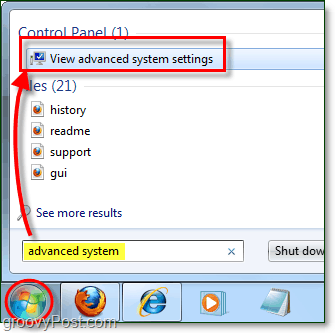 cum să vizualizați opțiunile avansate de performanță a sistemului în Windows 7