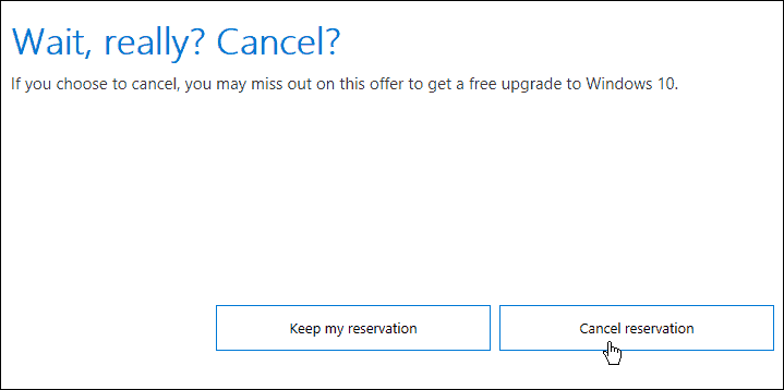 Cum să anulați rezervarea de actualizare a Windows 10