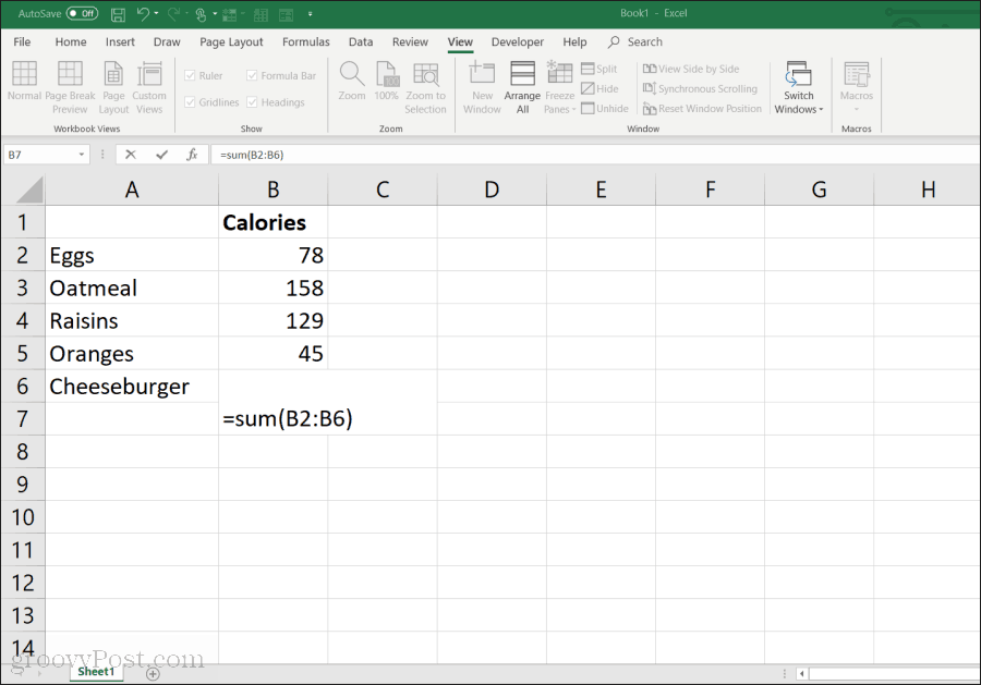 Utilizarea funcției SUM în Excel