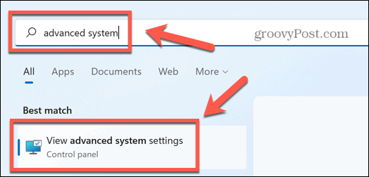 setări avansate ale sistemului Windows