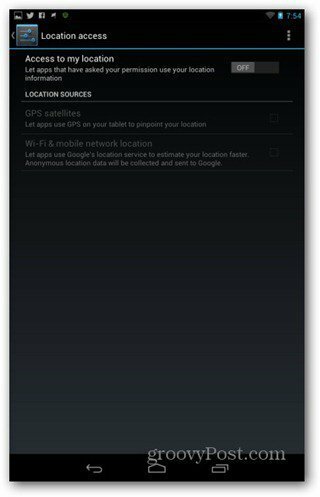 Îmbunătățiți setările de locație a duratei de viață a bateriei Nexus 7