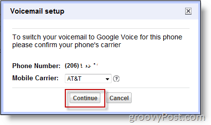 Screenshot - Activați Google Voice pe un număr care nu este Google