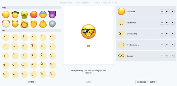 Folosiți phlntn emojibuilder pentru a crea emoji personalizate.