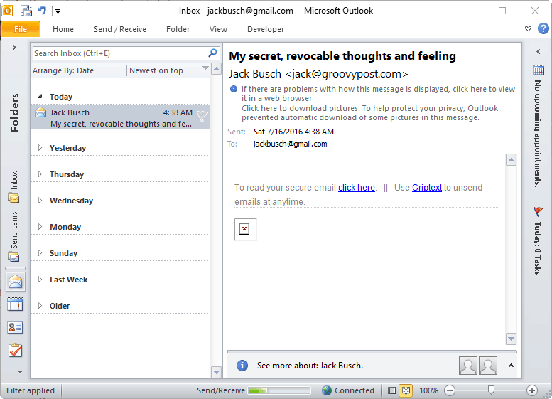 e-mail securizat criptext în perspectivă