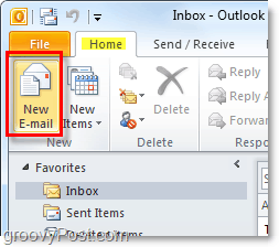 compune noul e-mail Outlook 2010