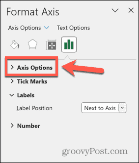 opțiuni pentru axa excel