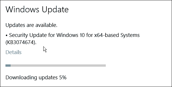 Windows 10 obține un alt rollup de remediere rapidă (KB3074674)