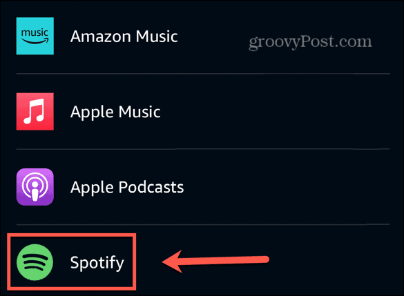 servicii de muzică alexa spotify