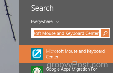 căutați și lansați un mouse și un centru pentru tastatură