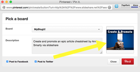 partajare slideshare pe twitter