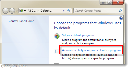 Asociați un tip de fișier cu un program