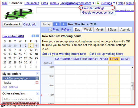 Sincronizați Google Calendar cu Outlook 2010
