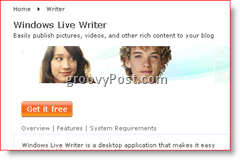 Pagina de descărcare Windows Live Writer 2008