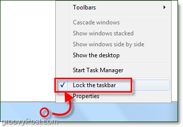 cum să blocați bara de activități în Windows 7
