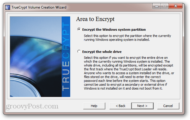 TrueCrypt: criptați partiția sistemului Windows vs. criptați întreaga unitate